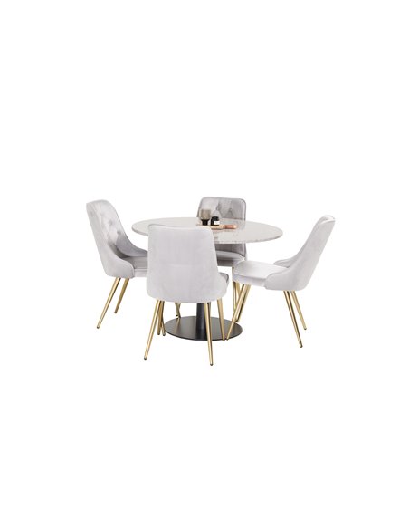 Matgrupp Razzia med Velvet Deluxe matstolar