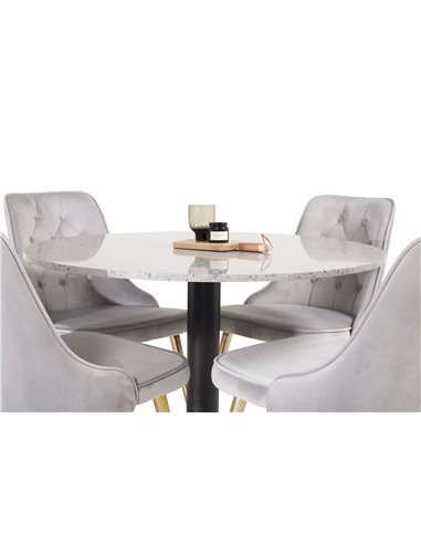 Matgrupp Razzia med Velvet Deluxe matstolar