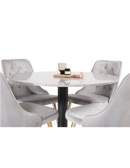Matgrupp Razzia med Velvet Deluxe matstolar