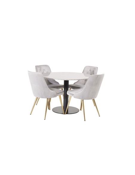 Matgrupp Razzia med Velvet Deluxe matstolar