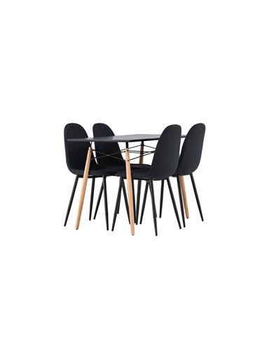 Matgrupp Danburi med Polar matstolar, 120 × 60 cm