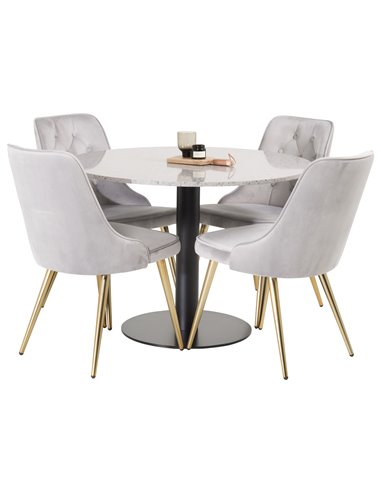 Matgrupp Razzia med Velvet Deluxe matstolar