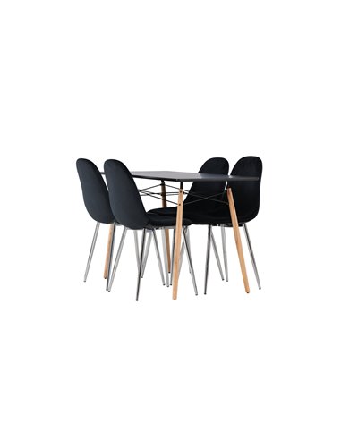Matgrupp Danburi med Polar matstolar, 120 × 60 cm
