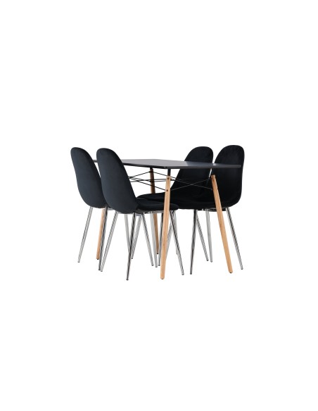 Matgrupp Danburi med Polar matstolar, 120 × 60 cm