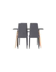 Matgrupp Danburi med Petra matstolar, 120 × 60 cm