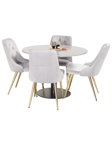 Matgrupp Razzia med Velvet Deluxe matstolar