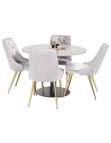 Matgrupp Razzia med Velvet Deluxe matstolar
