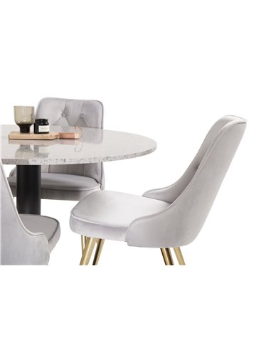 Matgrupp Razzia med Velvet Deluxe matstolar