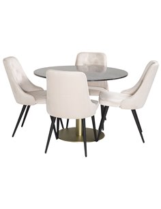 Matgrupp Estelle med Velvet Deluxe matstolar