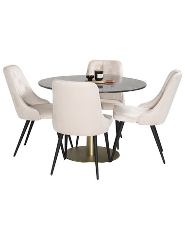 Matgrupp Estelle med Velvet Deluxe matstolar