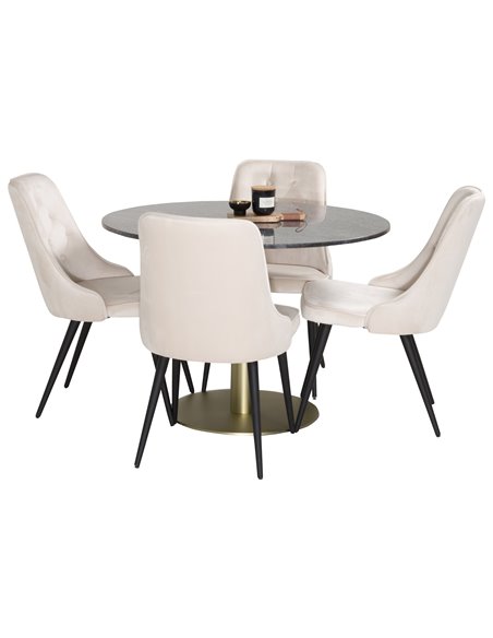 Matgrupp Estelle med Velvet Deluxe matstolar
