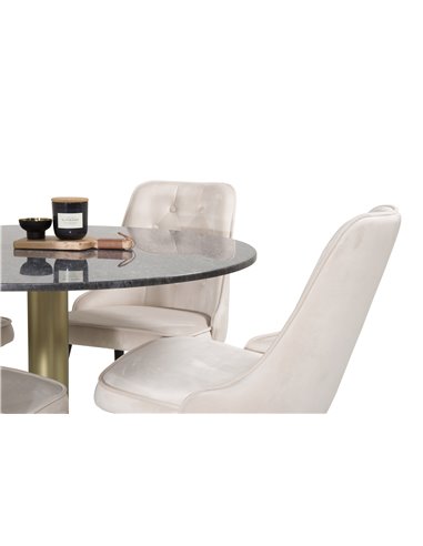 Matgrupp Estelle med Velvet Deluxe matstolar
