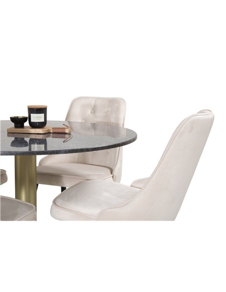 Matgrupp Estelle med Velvet Deluxe matstolar