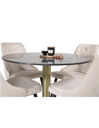 Matgrupp Estelle med Velvet Deluxe matstolar