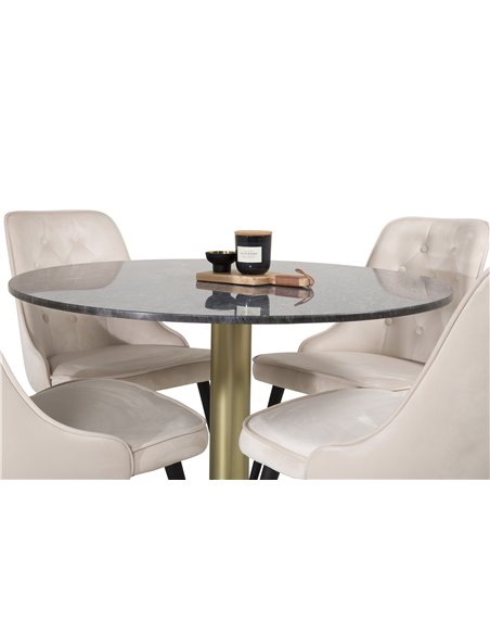 Matgrupp Estelle med Velvet Deluxe matstolar