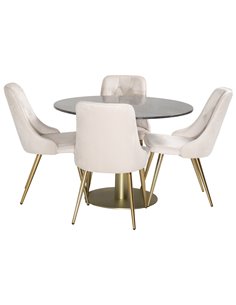 Matgrupp Estelle med Velvet Deluxe matstolar