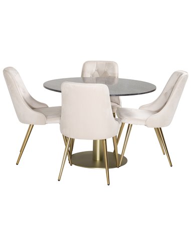 Matgrupp Estelle med Velvet Deluxe matstolar
