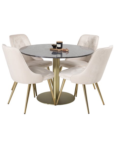 Matgrupp Estelle med Velvet Deluxe matstolar
