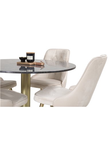 Matgrupp Estelle med Velvet Deluxe matstolar
