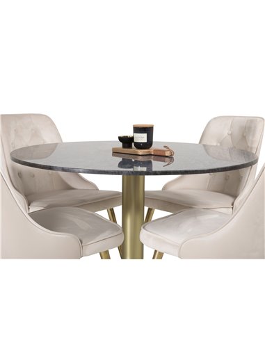Matgrupp Estelle med Velvet Deluxe matstolar