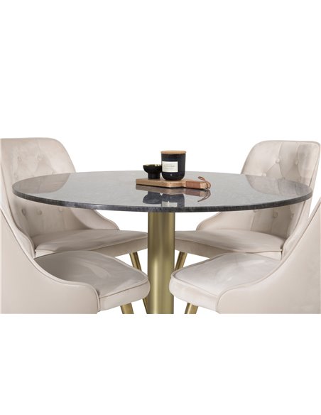 Matgrupp Estelle med Velvet Deluxe matstolar