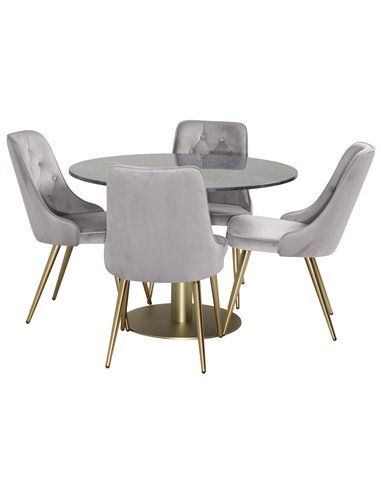 Matgrupp Estelle med Velvet Deluxe matstolar