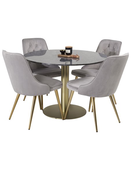 Matgrupp Estelle med Velvet Deluxe matstolar