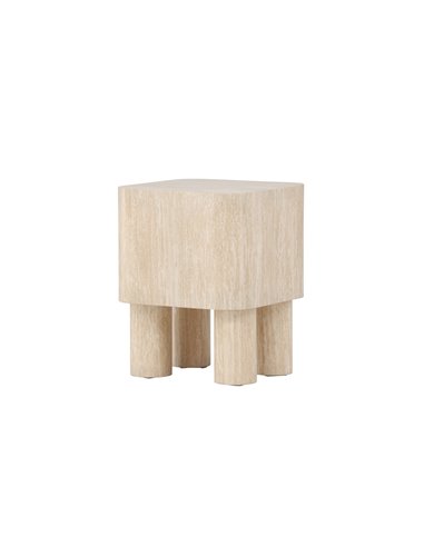 Sidobord Klirou, 40 × 40 cm, Beige