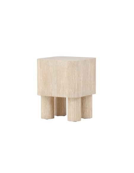 Sidobord Klirou, 40 × 40 cm, Beige