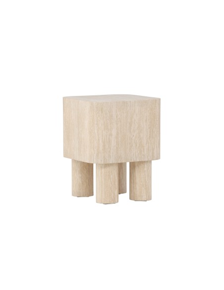 Sidobord Klirou, 40 × 40 cm, Beige