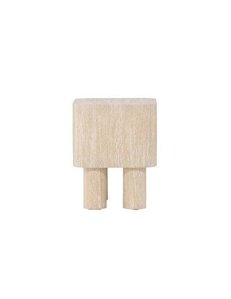 Sidobord Klirou, 40 × 40 cm, Beige