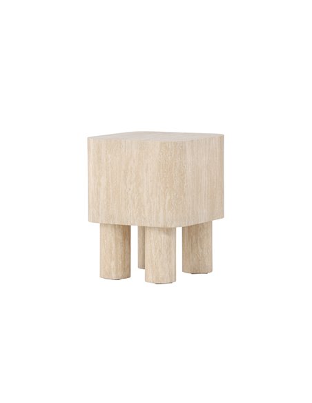 Sidobord Klirou, 40 × 40 cm, Beige