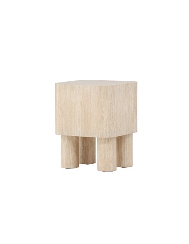 Sidobord Klirou, 40 × 40 cm, Beige