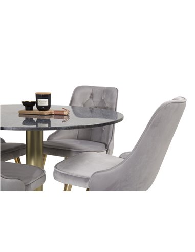 Matgrupp Estelle med Velvet Deluxe matstolar