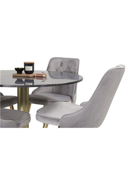 Matgrupp Estelle med Velvet Deluxe matstolar