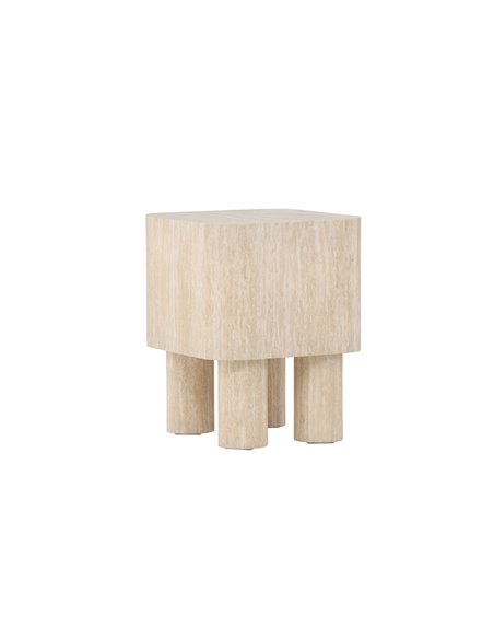Sidobord Klirou, 40 × 40 cm, Beige
