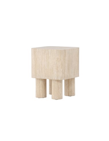 Sidobord Klirou, 40 × 40 cm, Beige