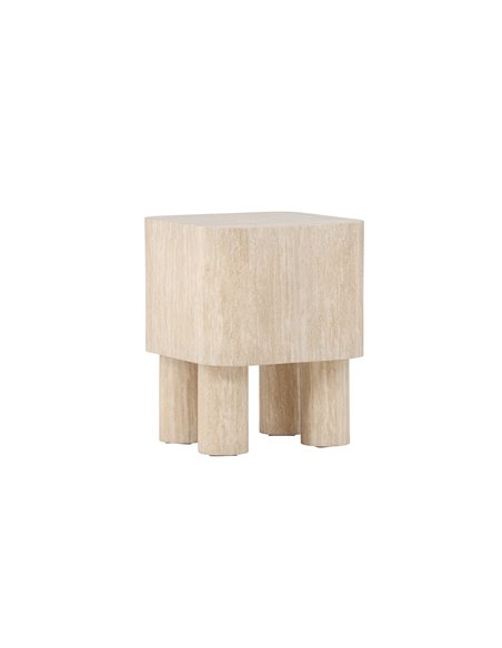 Sidobord Klirou, 40 × 40 cm, Beige