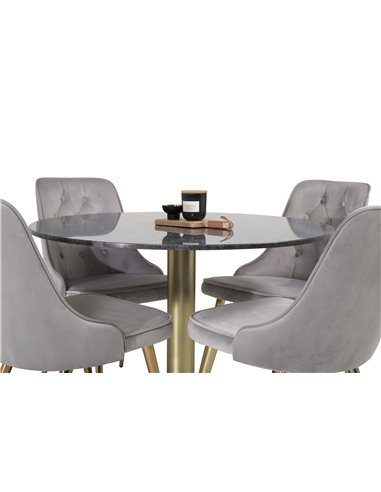 Matgrupp Estelle med Velvet Deluxe matstolar