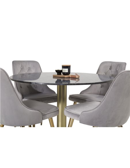 Matgrupp Estelle med Velvet Deluxe matstolar