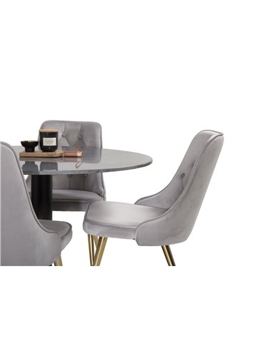 Matgrupp Estelle med Velvet Deluxe matstolar