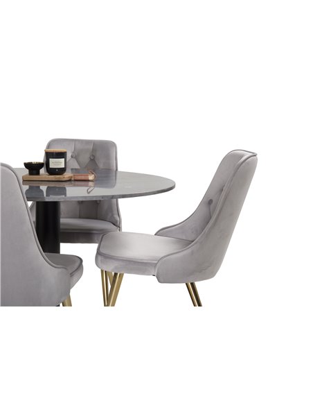 Matgrupp Estelle med Velvet Deluxe matstolar