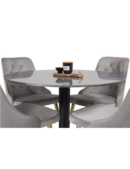 Matgrupp Estelle med Velvet Deluxe matstolar