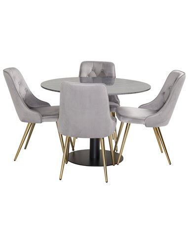 Matgrupp Estelle med Velvet Deluxe matstolar