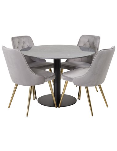 Matgrupp Estelle med Velvet Deluxe matstolar
