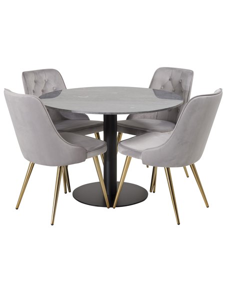Matgrupp Estelle med Velvet Deluxe matstolar