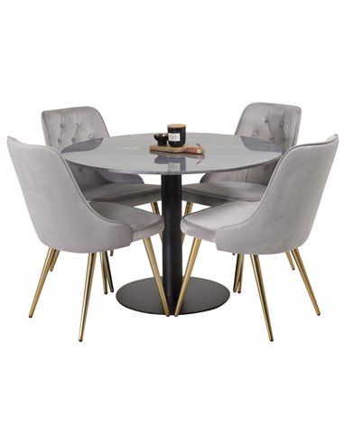 Matgrupp Estelle med Velvet Deluxe matstolar