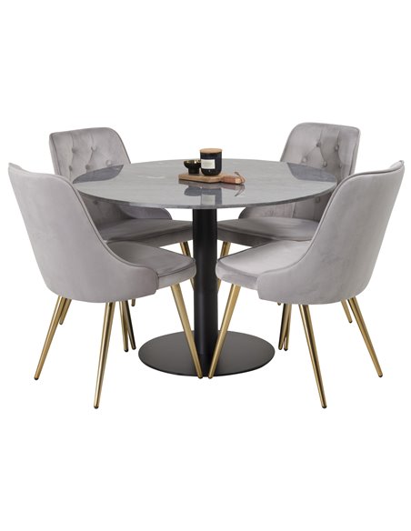 Matgrupp Estelle med Velvet Deluxe matstolar