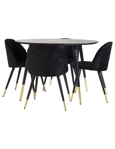 Matgrupp Dipp med Velvet matstolar