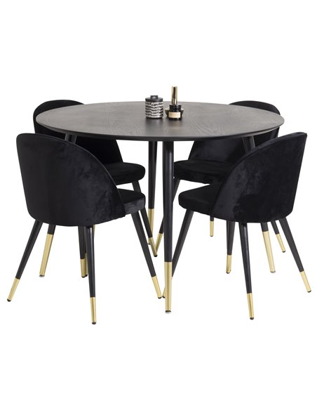 Matgrupp Dipp med Velvet matstolar